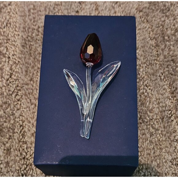 Swarovski Crystal Single Red Tulip with Original Box - Picture 1 of 4